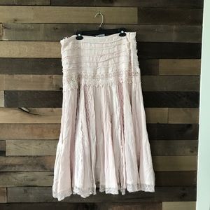 Mix Nouveau Plus Size Pink Boho Lace Maxi Skirt